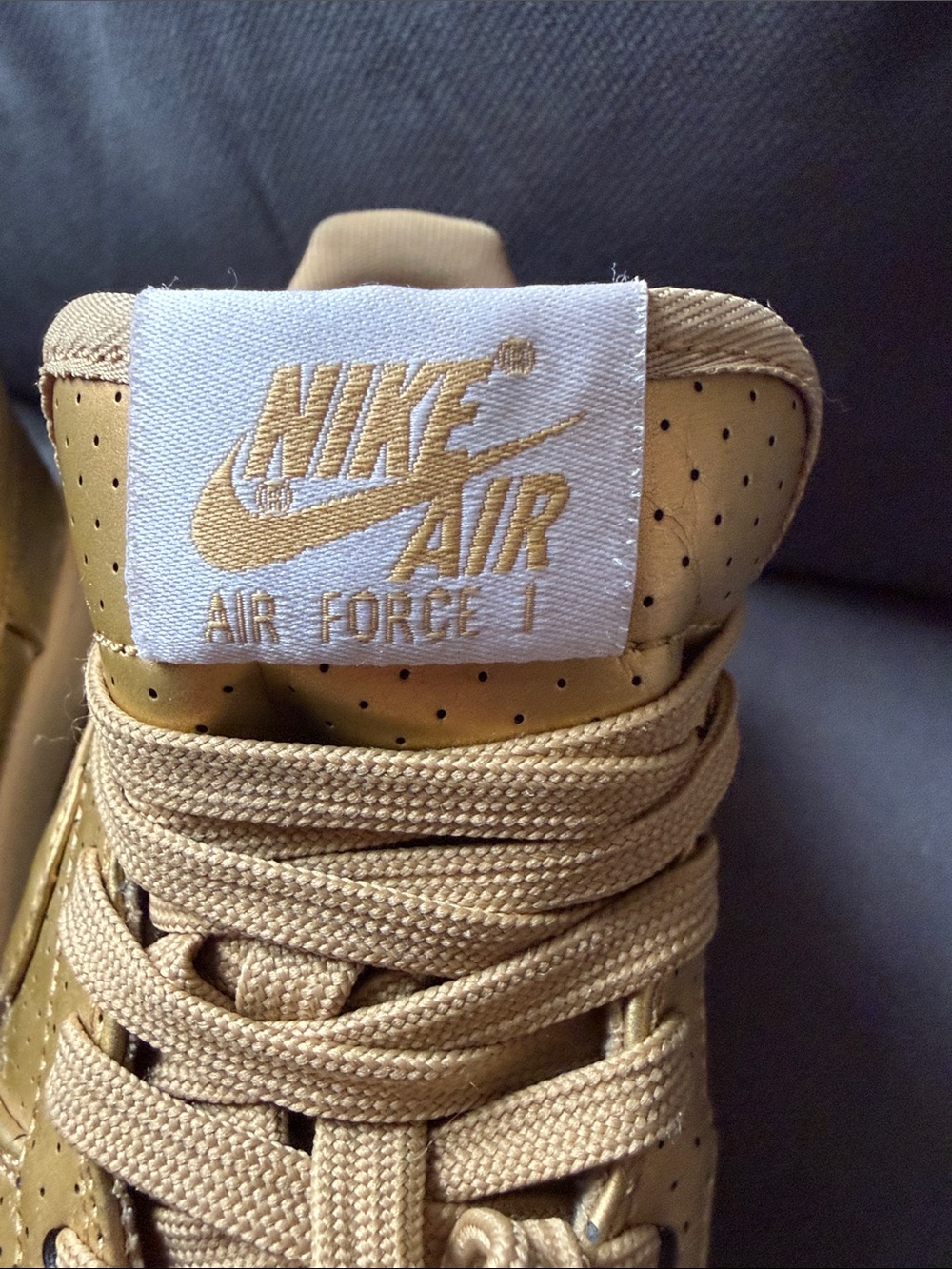 Nike Metallic Gold Air Force 1 Low-Top Sneakers - Picture 5 of 6